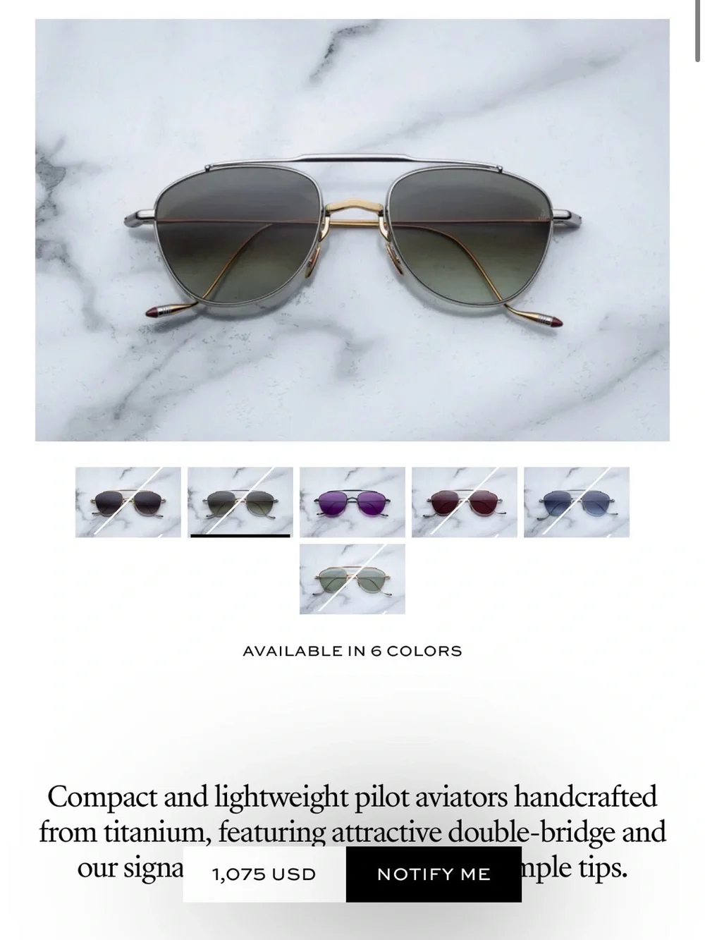 Jacques Marie Mage Flynn Sunglasses in Electrum